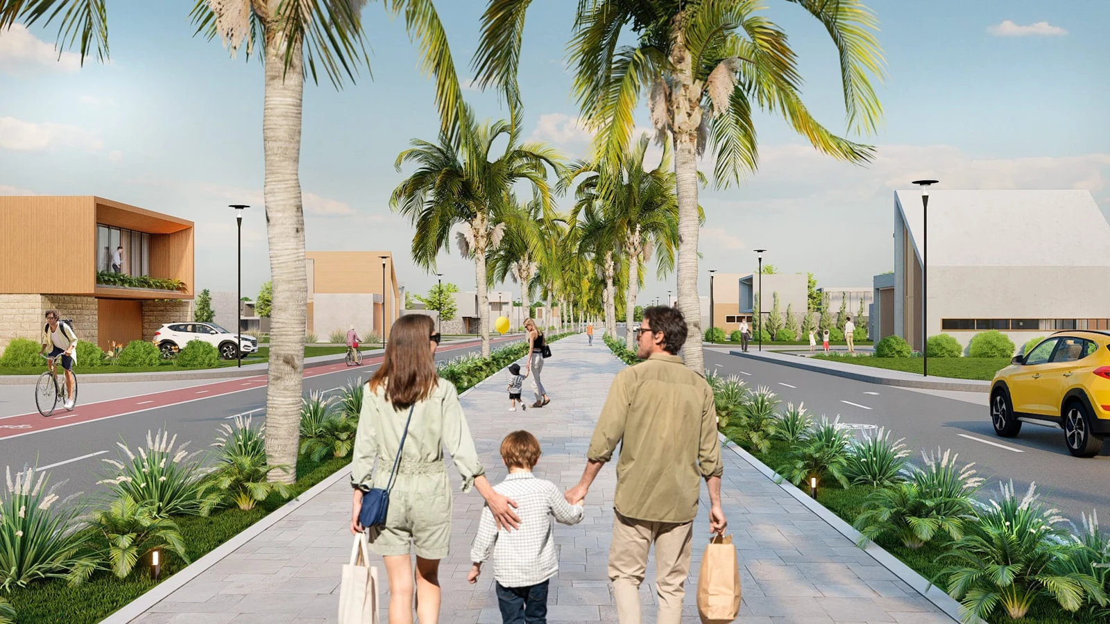 Conceito de bairro residencial próximo ao mar